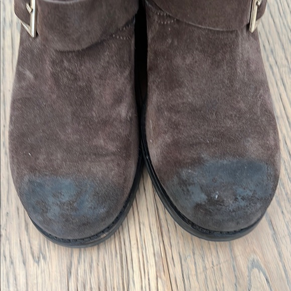 Jimmy Choo Dark Brown Suede Biker Boots - Picture 8 of 10